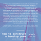 how to construct a breakup poem by June Lin